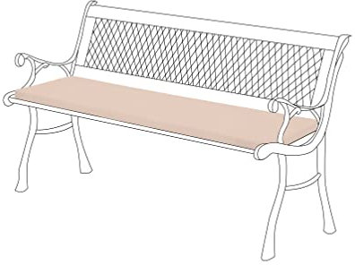 Gardenista Garden 2 Seater Bench Cushion 120x33cm | Water Resistant Indoor Outdoor Patio Furniture Bench Pads | Non Slip Soft and Comfortable Garden Furniture Swing Bench Cushion (Stone)
