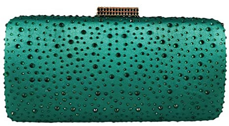 Boutique De FGG Damen Kristall Abendtasche Hochzeit Strass Handtasche Braut Diamant Clutch Tasche Party Tasche,Mini,Grün