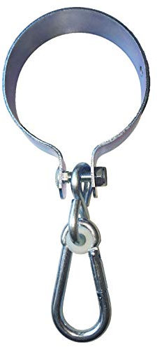 Sunload Ganci per polsini con moschettone zincato, ganci per altalena per tubi o legni rotondi, set da 2 (120 mm)
