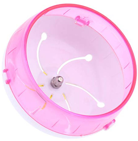 Hamsterrad Hamsterlaufrad Hamsterrolle Kunststoff Laufrad mit Kugellager für Hamster, Mäuse, Rennmäuse oder andere Kleintiere - Rosa