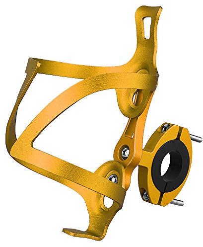 Flaschenhalter Fahrrad Leicht und stabil fahrrad trinkflaschenhalterung, Einfach zu montieren, um 90 Grad drehbar, Universal Trinkflaschenhalter für rennrad/mountainbike/kinderwagen (Gold)