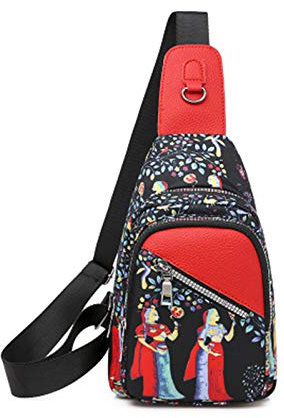 FANDARE Damen Brusttasche Mode Sling Bag Rucksack Mädchen Schultertasche Crossbody Umhängetasche Reisen Wandern Sport Fitness Daypack Dauerhaft Oxford-Stoff Baum
