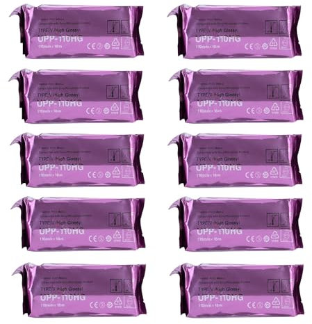 Ultraschallpapier, 10 Rollen, Thermodruckmedien mit Upp 110HG Hochglanzfolien