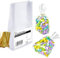 VDL Clear 25Pcs Cello Bags with Gusset, 8 x 12 Cellophane Bags for Sweets Craft Gifts with Twist Ties
