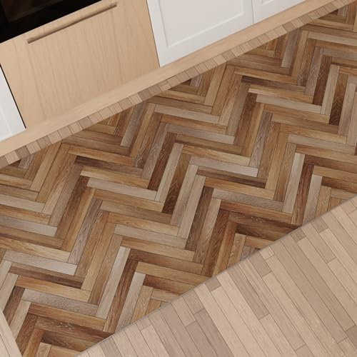 PETTI Artigiani Italiani - Tappeto Cucina, Tappeto Cucina Antiscivolo Lavabile, Passatoia Cucina, Tappeto Runner Cucina, 52x80 cm, Disegno Parquet 01, 100% Made in Italy