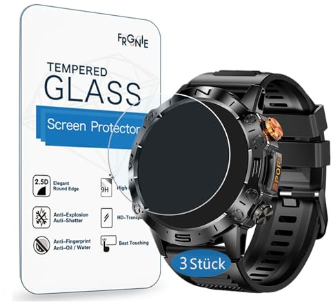 Frgnie Schutzfolie kompatibel für LIGE ST19 Smartwatch Herren (3 Stück) 9H Gehärtetes Glas Displayschutzfolie kompatibel für SIEMORL 1,43'' Smartwatch