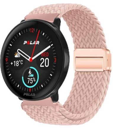 HAZARA Nylon Armband für Polar Ignite 3/Ignite 2, Magnetischer Verschluss, 20mm, Unisex, Sport Loop Armband, 20 mm, U, Rund, Sport, Casual, 1 Count