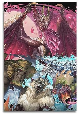 VZRSQZK Poster Monster Hunter World, dekoratives Gemälde, Leinwand, Wandposter und Kunstdruck, modernes Familienschlafzimmer-Dekor-Poster, 20 x 30 cm