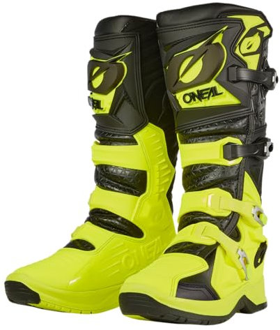 O'NEAL 0337-313, Stivale da moto Unisex-Adulto, Nero Giallo Fluo, 47 EU