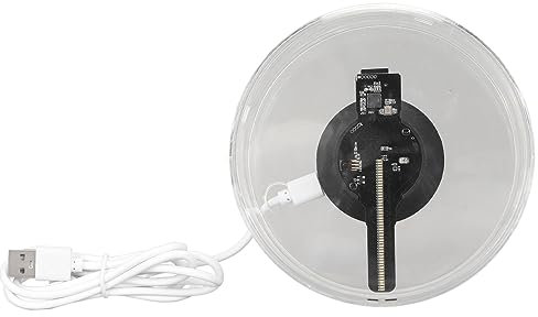 Ventilatore con Ologramma 3D, Display Pubblicitario con Proiettore Ologramma con Copertura Protettiva Trasparente, Compatibile WiFi e Telecomando APP, per Negozio, Bar, casinò