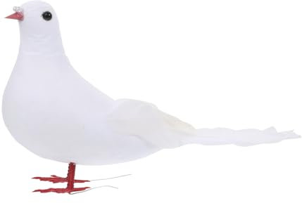 ifundom Weiße Künstliche Taubendekorationen Für Weihnachten Künstliche Friedenstaubendekoration Weihnachtstaubenvogel Taubenornamente Für Weihnachtsbaum Vogeldekorationen 17 cm