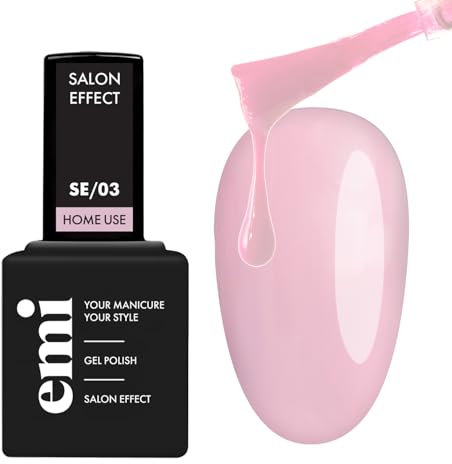 EMI Salon Effect Petal Pink HEMA free gel polish long-lasting color home use UV/LED/CCFL lamp 9 ml