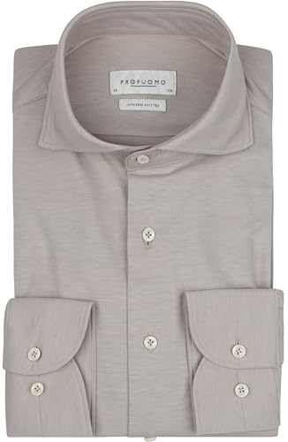 Profuomo Japanese Knitted Hemd Melange Beige - Grösse 41 - Herren - Bekleidung - Mode