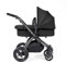 Ickle Bubba Stomp Luxe Kinderwagen & i-Size Cirrus Autositz & ISOFIX Basis - Von Geburt an bis 22kg ca. 4 Jahre*, geländegängig, inkl. Regenschutz, Fußsack, Schürze (Schwarz/Midnight/Schwarz)