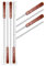 4 spiedini per barbecue in acciaio inox con manico in legno, lunghezza 55 cm, larghezza 1 cm, spessore 1,5 mm