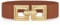 WHIPPY Damen Breiter Elastischer Taillengürtel Stretchy Gürtel für Kleid dehnbarer Hüftgürtel Mode Quadratischer Gold Schnalle,Braun 100cm