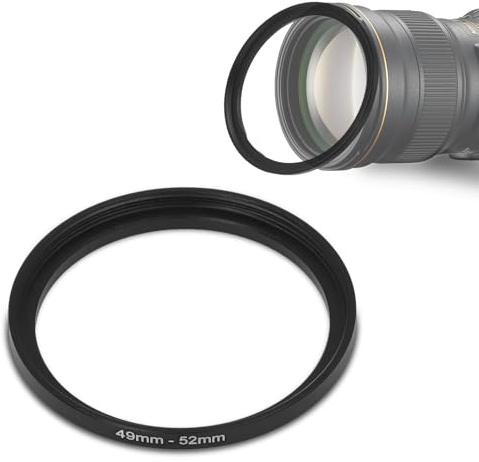 Step Up Ring Filteradapter 49-52mm für Kamera Objektiv, Filter-Adapter aus Aluminiumlegierung für UV-CPL-ND-Nahfilter mit Verschiedenen Objektivfiltern