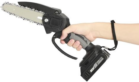 OSKOPWRC Mini Chainsaw Cordless 6-Inch, 2024 Upgrade, Portable Electric Saw, Battery Chainsaw with 2 Batteries & Charger, Handheld Electric Chainsaw for Wood Cutting, Tree Trimming, Garden Tools and