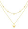 FANCIME Layered Kette Damen mit Herz Anhänger, 14K Gelbgold Vergoldet Personalisierte Zarte Mehrreihige Halskette, 925 Sterling Silber Halskette Schmuck für Damen Mädchen
