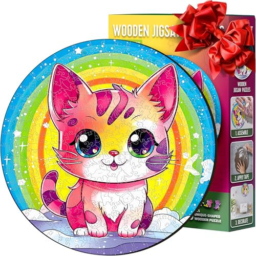 ESC WELT Holzpuzzle Kätzchen 200 Teile - Anspruchsvolles Denkspiel für Kinder & Erwachsene - Umweltfreundliches & Unterhaltsames Lernspielzeug - Herausforderndes Spiel - Denkspiel aus Holz