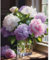 Peinture par Numéros pour Adultes,Peinture Fleurs sur Toile 40x50cm,DIY fleurs de rebord de fenêtre Manuelle avec Pinceaux et Peintures Acryliques,pour Débutants Intérieure et Cadeaux Artistiques