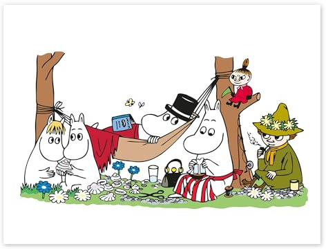 Posterlounge Die Mumins - Familienbande Poster | 40 x 30 cm Grün Wandbilder Wanddeko
