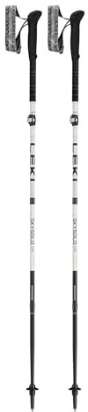 LEKI Skysolo FX.One Carbon Faltbare leichte Wanderstöcke für Thru-Hiking, schnelles Packen & Bergsteigen - Weiß-Schwarz-Orange - 135 cm