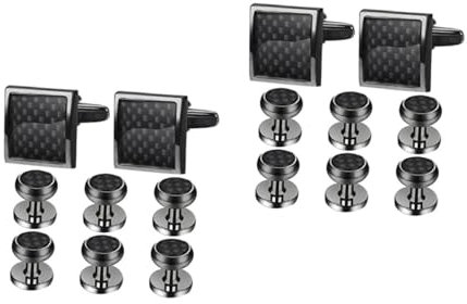 Holibanna 2 Sätze Manschettenknöpfe Für Hemden Manschettenknöpfe Für Herren Anzüge Klassische Manschettenknöpfe Manschettenknöpfe Für Herren Anstecknadel Für Hemden 8 Stück * 2