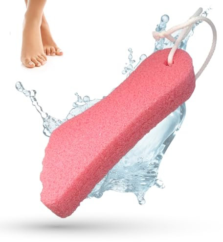 LaRosa PUMICE SPA Fußförmiger Bimsstein – Rosa mit Kordel