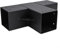 Alanmoship Kit fai da te in acciaio per pergola, staffa angolare a 3 vie con base in acciaio al carbonio nero da 10,2 x 10,2 cm, per pali in legno, gazebo e strutture da giardino (2 pezzi)
