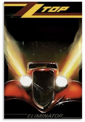 YAWRGJWRG ZZ Top Eliminator Poster, dekoratives ästhetisches Leinwandposter, Wandkunst, Dekor, Wohnzimmer, modern, Familienschlafzimmer, Musik-Filmposter, 30 x 45 cm, ungerahmter Stil