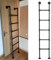 Escalera de ático colgante de pared escalera de doble cama interior negra escalera ignífuga de hierro metálico, adecuada para dormitorios, bibliotecas, almacenes, carga de 330 libras,Black-1M