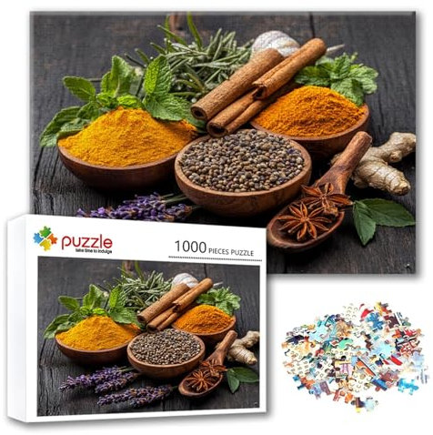 Puzzle Küche Puzzle 4000 Teile Gewürze, Herausforderung Impossible Jigsaw, Erwachsene Wooden Jigsaw Spielzeug, Puzzlespiele für Die Ganze Familie Stressabbau, Geschenk für Frauen 140 x 87 cm R-8