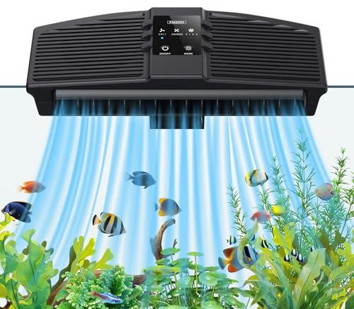 PAIZOO Aquarium Fan for Axolotl with 3 Speed Modes for 10-30 Gallon Tank | Effective Cooling 3-7℉, Powerful Dual Motors, 3600RPM, Ultra-Quiet Aquarium Cooler for Axolotl Betta Fish Accessories