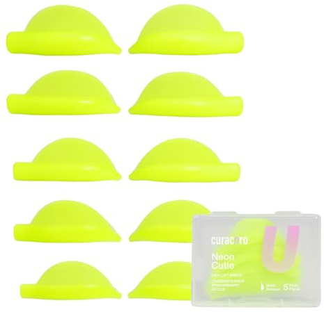 Curacoro Lash Lift Shields, 10 Pcs/5 Sizes Lash Lift Rods, Lash Lift Pads for Eyelash Curling and Lifting, Reusable Silicone Lash Rods For Eyelash Perm Lamination