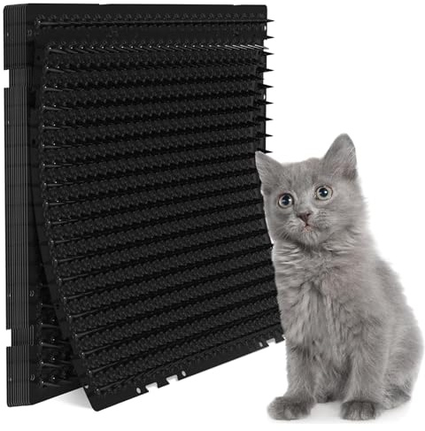 10 Pezzi Dissuasore Anti-Gatto con Punte Morbide 15x20cm | Tappeto Barriera per Giardino, Balcone e Fioriere | Protezione da Graffi e Intrusione Animali (10, Nero)