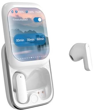 mophrati Bluetooth Headset Wireless Enjoy Long Battery Life Anywhere Screen Drop Bluetooth Headset ABS, silver