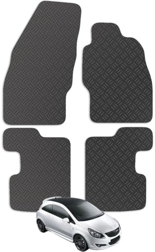 Vauxhall Corsa D 2007 to 2019 Rubber Car Mats UK-Made Heavy-Duty Waterproof Tailor Fit Floor Mats Full Coverage Compatible Accessory Durable and Easy Clean