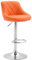 CLP Barhocker Lazio Mit Kunstlederbezug I Drehbarer Thekenhocker Mit Fußstütze I Höhenverstellbarer Barstuhl Mit Trompetenfuß, Farbe:orange, Gestell Farbe:Chrom