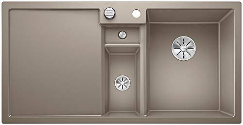 BLANCO COLLECTIS 6 S | Granitspüle aus SILGRANIT tartufo | [100x51x20,2 cm] | für 60 cm breite Unterschränke | Hauptbecken rechts | Reinigungsfreundlich | Großes Becken