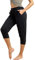 icyzone Damen Jogginghose 3/4 Sporthose Laufhose Loose Fit Sweathose Casual Capri Hose (L, Black)