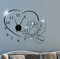tjapalo® TKU7 Wanduhr Wohnzimmer Schlafzimmer Aufkleber Wandtattoo Uhr mit Uhrwerk Wandaufkleber Wandsticker Liebe Romantik, Größe: B73xH58cm (+Uhrwerk schwarz), Farbe: schwarz