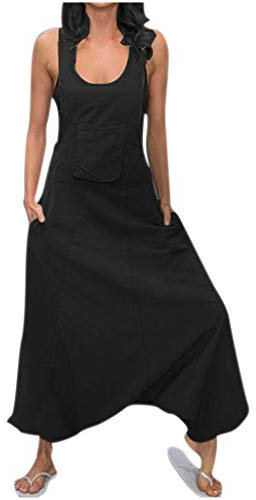 FRAUIT Salopette Donna Lino/Cotone Summer Casual Plus Size Oversize Pantaloni Ragazza Estivi Cavallo Basso Jumpsuit Estiva Largo Salopette Elegante Estiva Pantaloni Larghi Taglie Forti