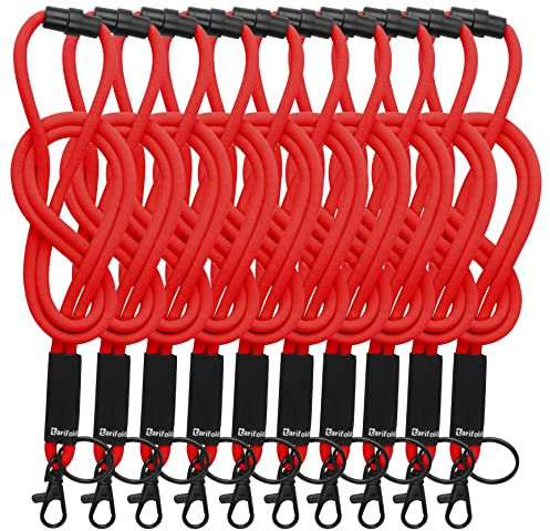 Tarifold Es 200543 Lot de 10 cordons de cou extra doux pour cartes d'identité, clés Rouge 46 cm
