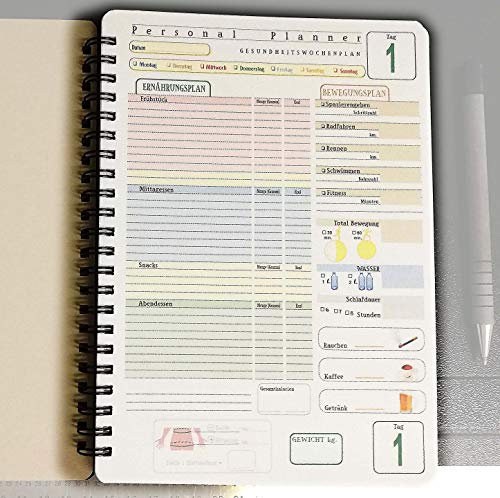Diät & Fitness Tagebuch 100 Tage - A5 15x20,5cm. - Deutsch