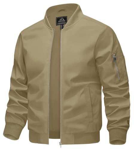 KEFITEVD Mens Lightweight Jacket Casual Bomber Jackets Military Windbreaker with Multi Pockets