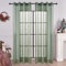 MRTREES Voile Gardinen Vorhang halbtransparent kurz mit Ösen in Leinenoptik Stores Gardinen Schals für Wohnzimmer Schlafzimmer Kinderzimmer Armeegrün 225×140cm (H×B) 2er Set