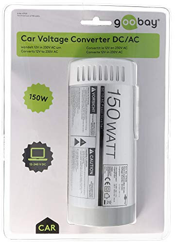 Goobay KFZ-Spannungswandler wandelt 12 Volt DC in 230 Volt AC um, mit Schutzkontaktbuchse und USB Ausgang, passt in alle Zigarettenanzünder