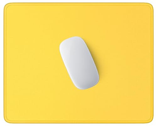 Hsurbtra Mouse Pad, Premium-Textured Square Mousepad 26 x 21 cm, Stitched Edge Anti-Slip Waterproof Rubber Mouse Mat, Pretty Cute Mouse Pad for Office Gaming Laptop Women Kids Yellow
