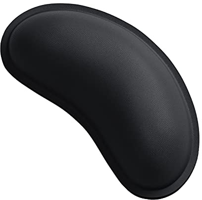 Dapesuom Maus-Handgelenkauflage, niedliches Ergonomisch Memory-Schaum Handgelenkstütze Pad für Computer-Schreibtischunterlagen, Leder-Handauflage für Büroarbeit und Laptop, Gaming, Tiefschwarz